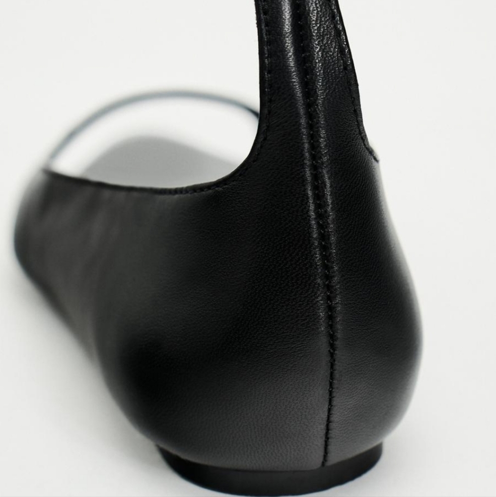 ZARA BALLET FLAT OPEN TOE SHOES - Picture 3 of 5